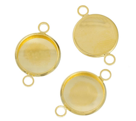 1x Cabochon Connector Goudkleurig