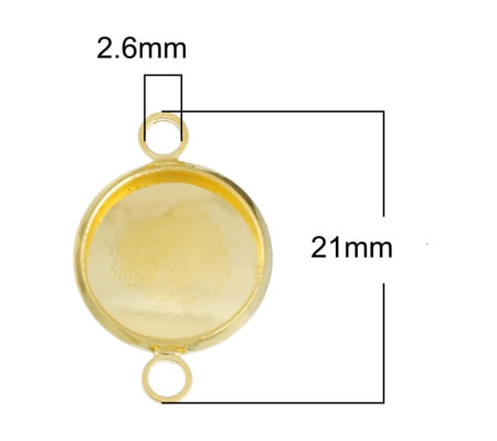 1x Cabochon Connector Goudkleurig