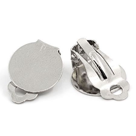 1 paar plak oorclip donker zilver