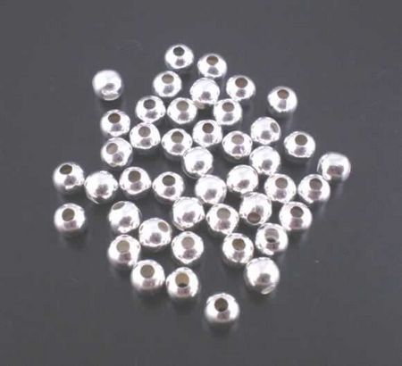 500x Metalen gladde kraal lichtzilver