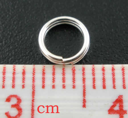 50x Splitring Licht zilver 5 mm