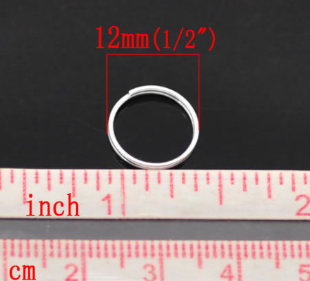 10x Splitring Licht zilver 12 mm