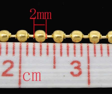 1 meter Ballchain Goudkleurig