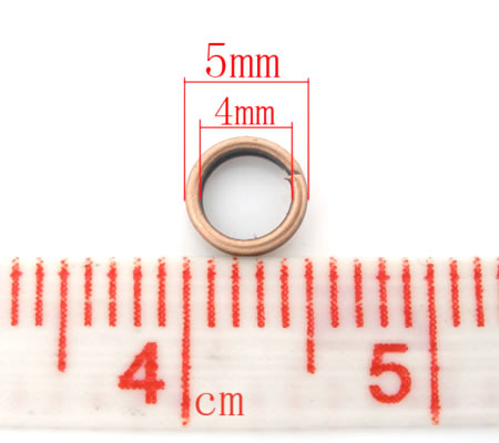 50x Splitring Roodkoper