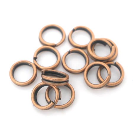 50x Splitring Roodkoper