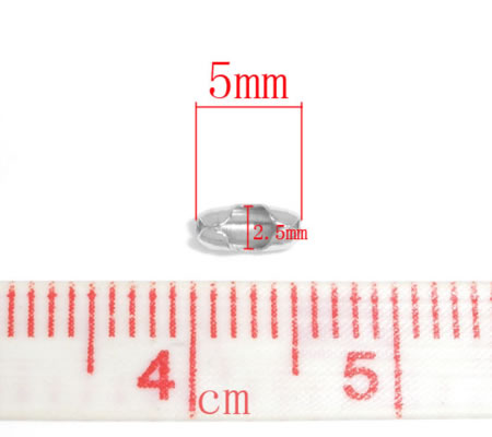 10 stuks ballchain connector Licht Zilver