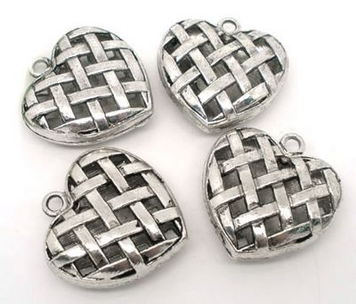 1x Hart Bedel Oud Zilver
