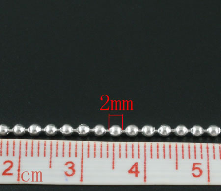 Ballchain licht zilver 2.0 mm