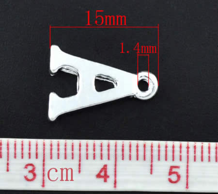 1x Bedel lichtzilver - letter "A"