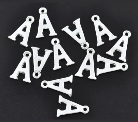 1x Bedel lichtzilver - letter "A"