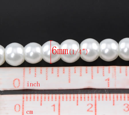 Snoertje Glasparel 6 mm Wit