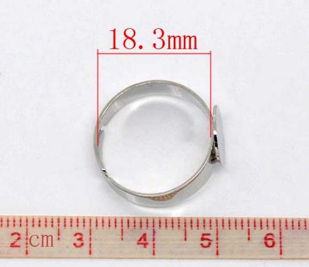1 stuks Plakring donker zilver 10mm