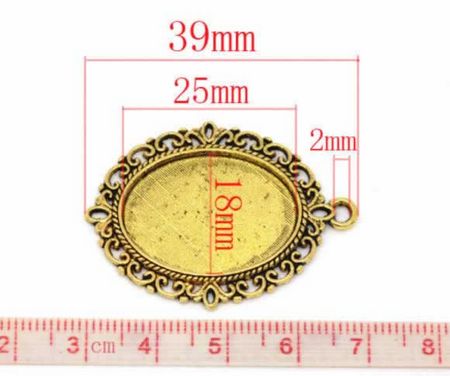 Cabochon Hanger Oud Goud