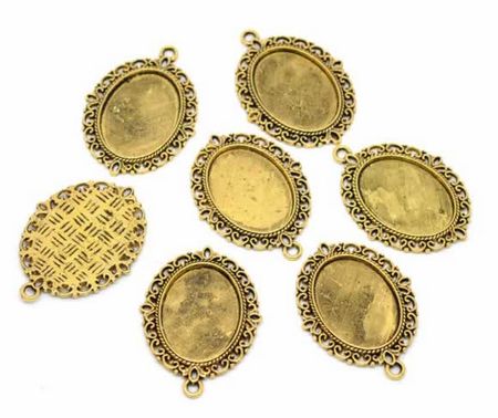 Cabochon Hanger Oud Goud