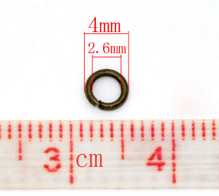 250 stuks open ring brons 4 mm