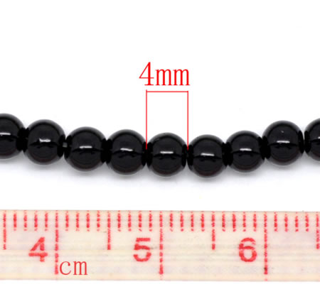 Snoertje Glasparels 4 mm Zwart