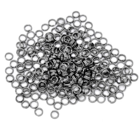 100x Splitring Donker grijs / Antraciet 4 mm