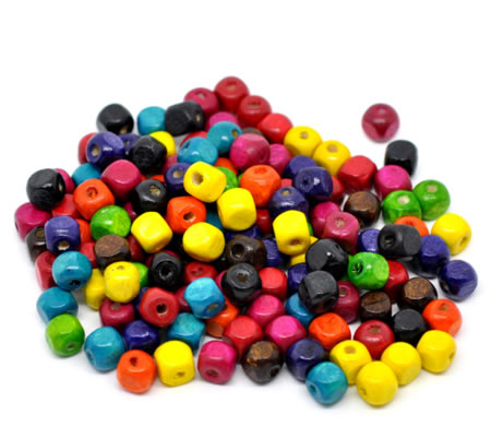 300 stuks houten kraaltjes mix blokjes