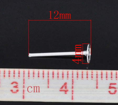 25 sets Oorbel plakstekertjes / plakvlak 4mm