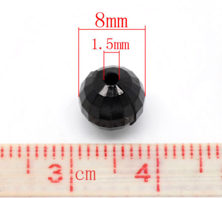 50x Facet Zwart Acryl zwart 8 mm
