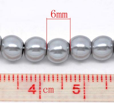 Snoertje Glasparel 6 mm Grijs