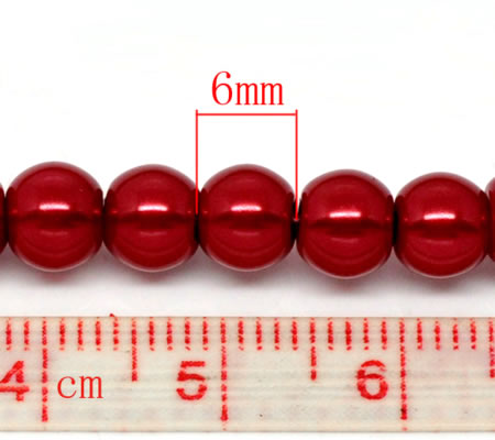 Snoertje Glasparel 6 mm Rood