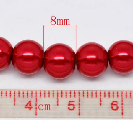 Snoertje Glasparel 8 mm Rood