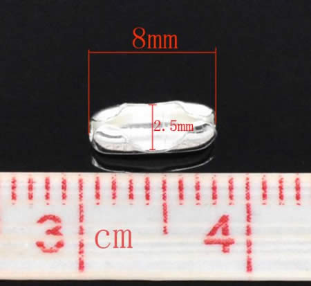 5x ballchain connector lichtzilver Nikkelvrij