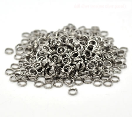 50x Splitring Donker zilver 5 mm