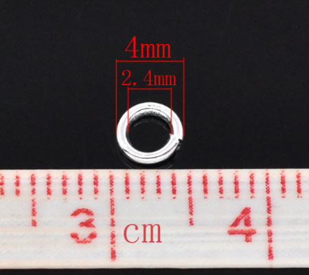 1500 stuks Open ring Lichtzilver 4 mm