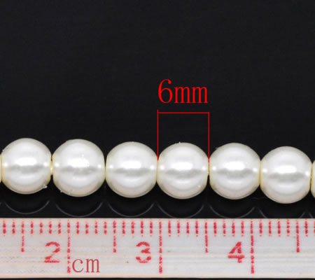 Snoertje Glasparel 6 mm Gebroken Wit