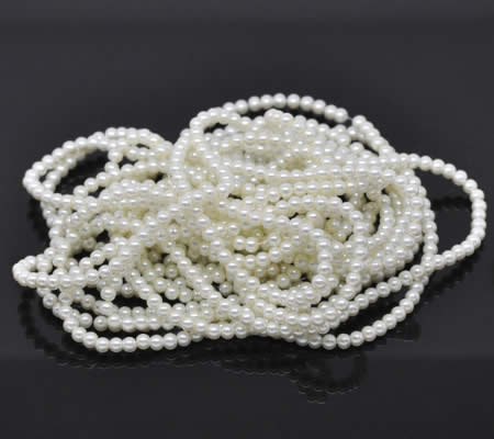 Snoertje Glasparel 4 mm Gebroken Wit