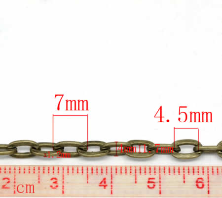 5 meter Bronzen Ketting (stevige ketting)