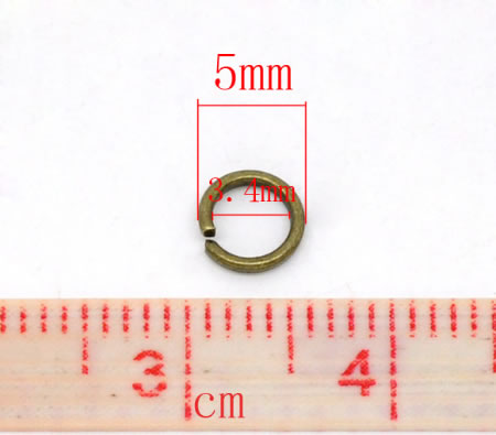 1000 stuks Open Ring brons 5 mm