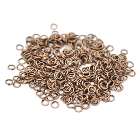 200 Stuks open ring Roodkoper 4 mm
