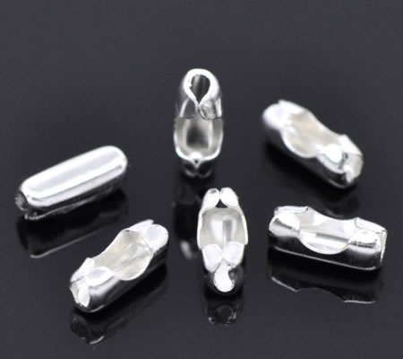 10 stuks ballchain connector Licht Zilver
