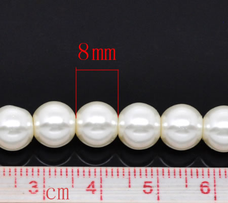 Snoertje Glasparel 8 mm Gebroken Wit