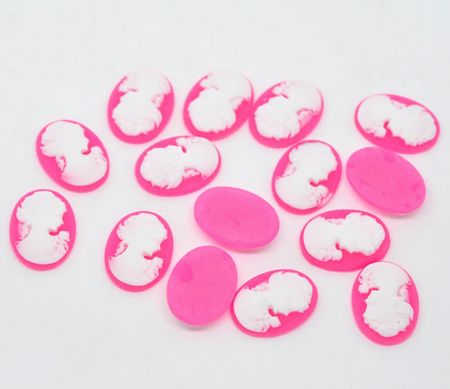 Camee Ovaal Roze wit