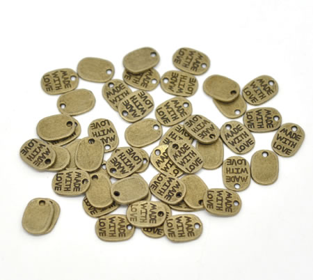 20 stuks "made with love" Brons