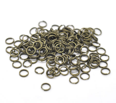 100x splitringetjes brons 6 mm