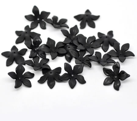 20x Frosted Bloemkraal Zwart