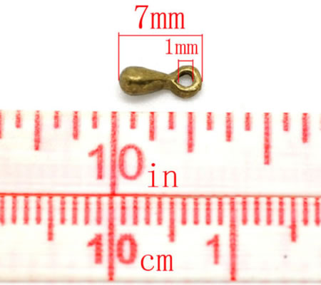 10 x pegelvormig ketting sluiter brons