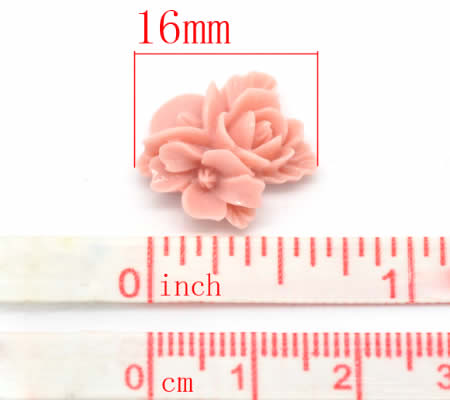 1x cabochon Oud Roze