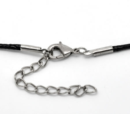 1x Lederlook basis ketting zwart