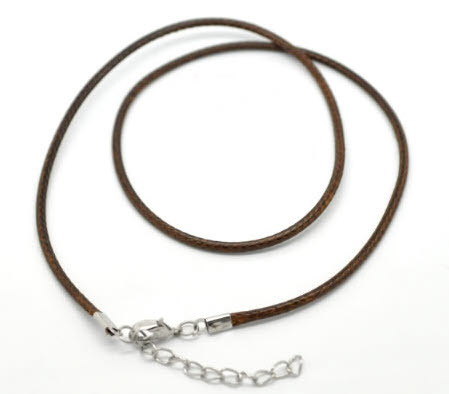1x Lederlook basis ketting Donker bruin