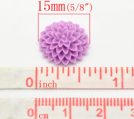 Cabochon chrysant Lila