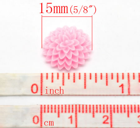 Cabochon chrysant Roze