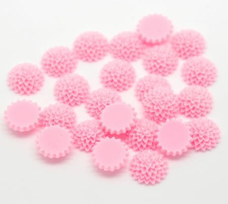 Cabochon chrysant Roze