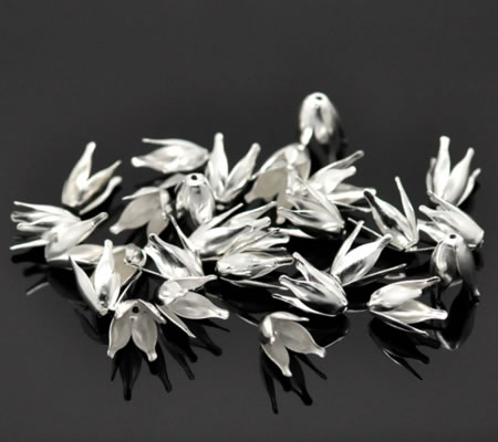 4x Kapjes Licht zilver 10 mm