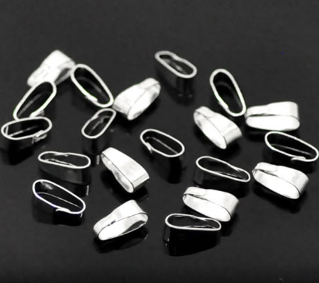 5 x Bedelhanger lichtzilver 11 mm